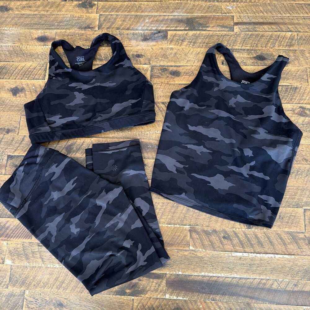 Athleta Girl 3 Piece Camo Activewear Set 14 EUC